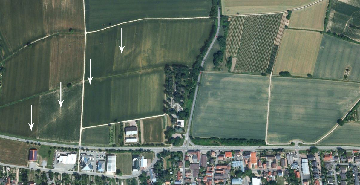 Luftaufnahme der Höckerlinie - heute  Quelle: GoogleEarth